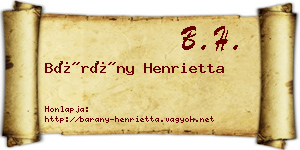 Bárány Henrietta névjegykártya